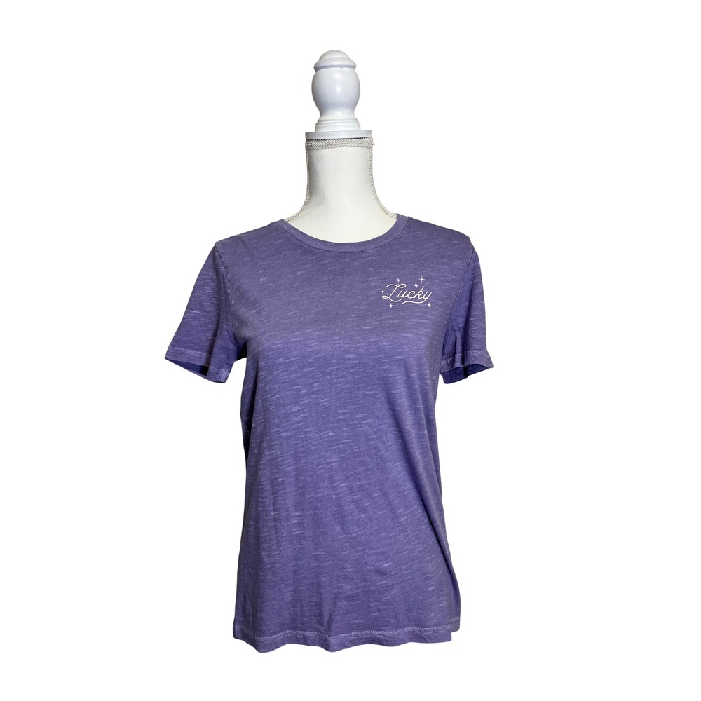 Lucky Brand Women's 100% Cotton Purple Halloween Graphic T-Shirt Size XS